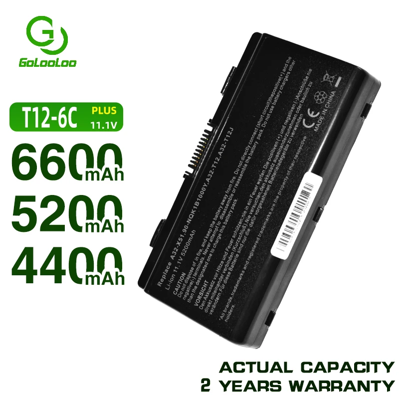 Golooloo Аккумулятор для ноутбука Asus A32 X51 T12 90 NQK1B1000Y X58 T12C X51H X51C X51R X58C X58L