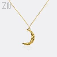 zn trendy design moon lady pendant necklaces elegant simple korean style necklaces for women girls fashion jewelry gifts