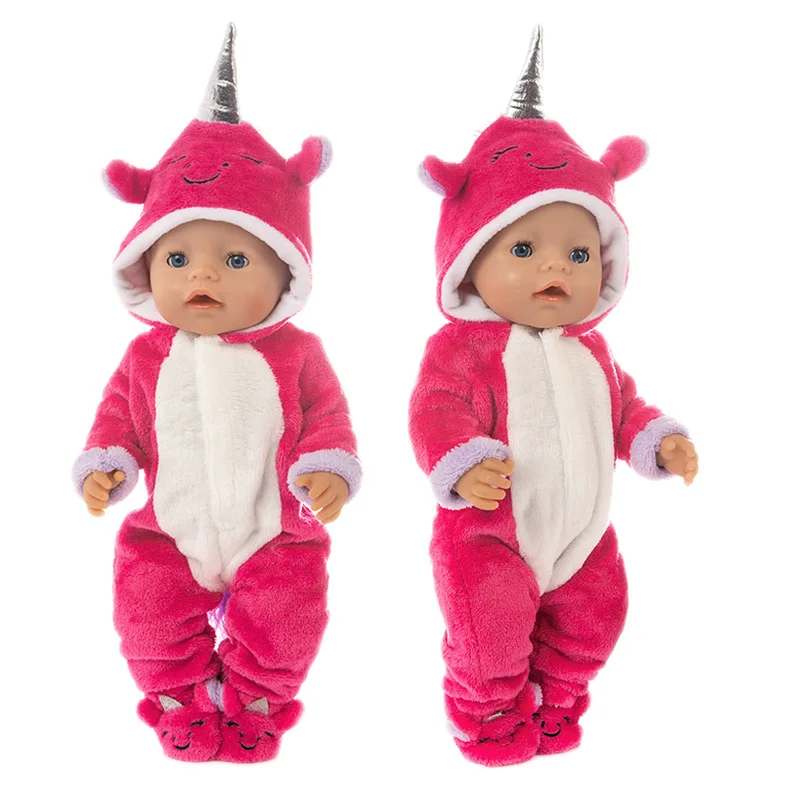 

Reborn Doll Clothes 43cm Baby New Born Fit 17 inch Doll Pink Blue Red Purple Plush Unicorn Clothes For Baby Birthday Gift