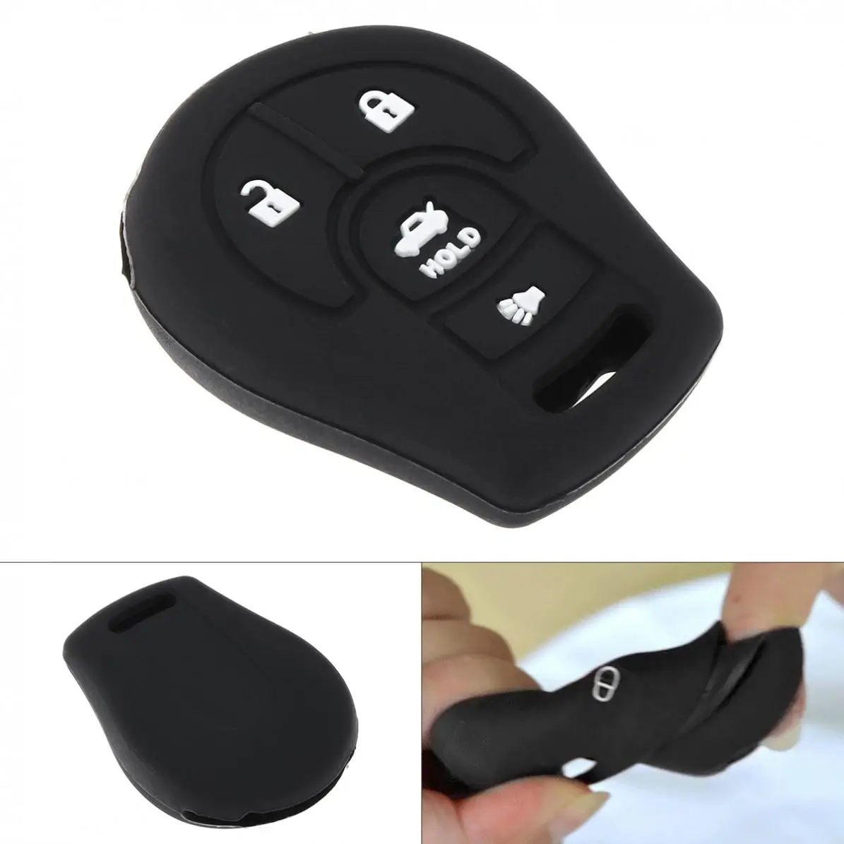 4 кнопки Прямой пластины силиконовый чехол для ключей от машины протектор