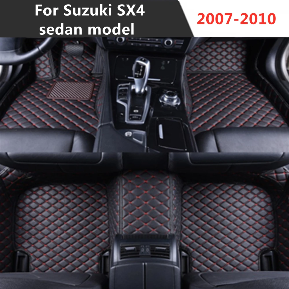 

For Suzuki SX4 (2007-2010, for sedan model only) Leather Custom Auto Car Floor Mat Foot mat Car Styling Custom Fit