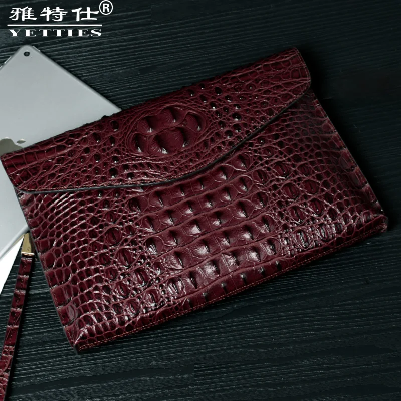 

Crocodile Leather Handbag Men 's Bag Pattern Envelope Bag Fashion Business Clutch Axillary Bag Casual Clutch Bag Briefcase