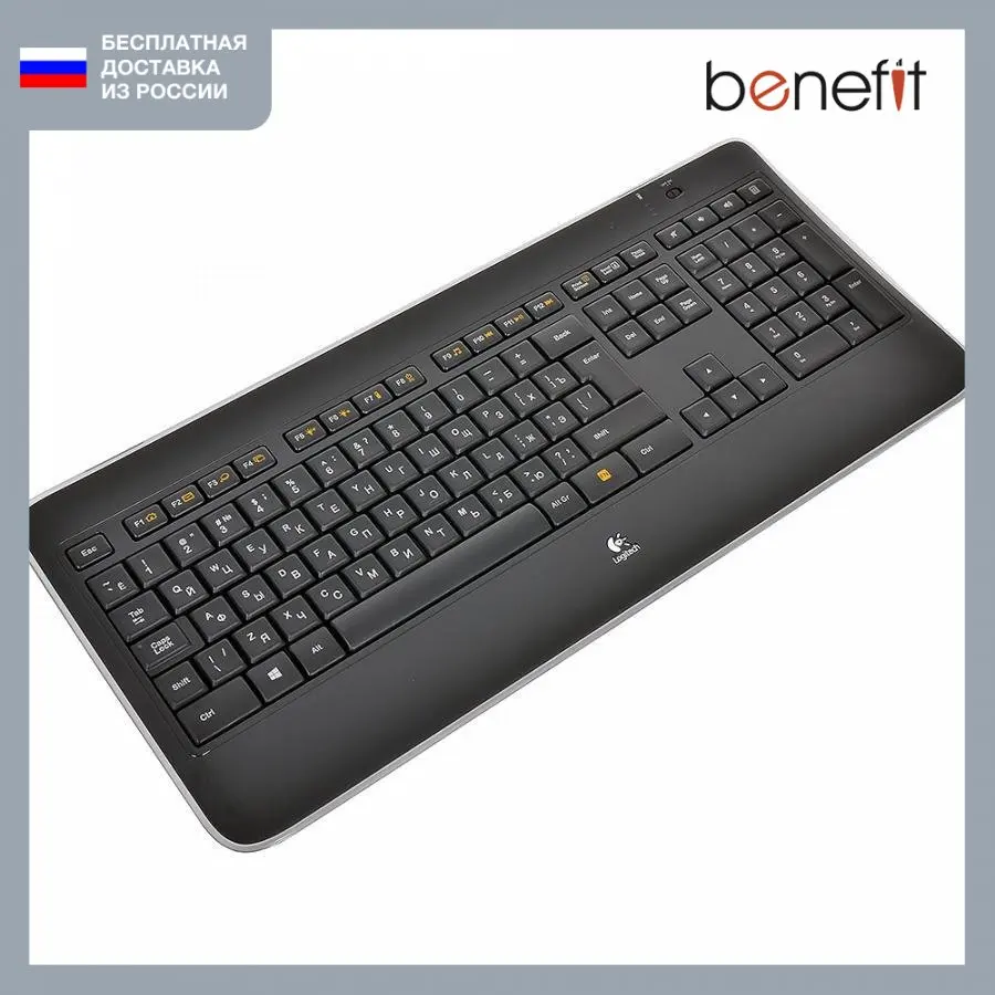 Клавиатура Logitech Wireless Illuminated Keyboard K800 Black USB (920 002395)|Клавиатуры| |