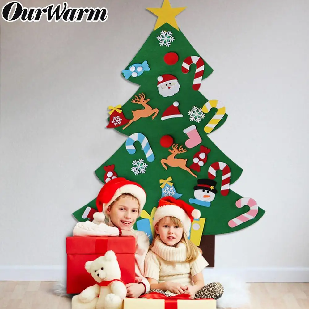 OurWarm DIY войлочные украшения для рождественской елки, украшения, Новогодние Детские игрушки, подарки, искусственное дерево, дверь, настенный Декор для дома