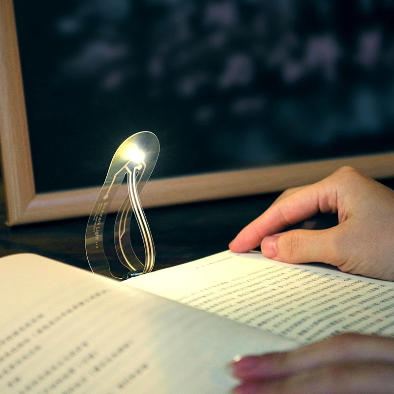 

3Pcs Bookmark Light Mini Ultra Thin Portable Led Night Book Light Clip for Reading Buttom Battery Led Reading Lamp