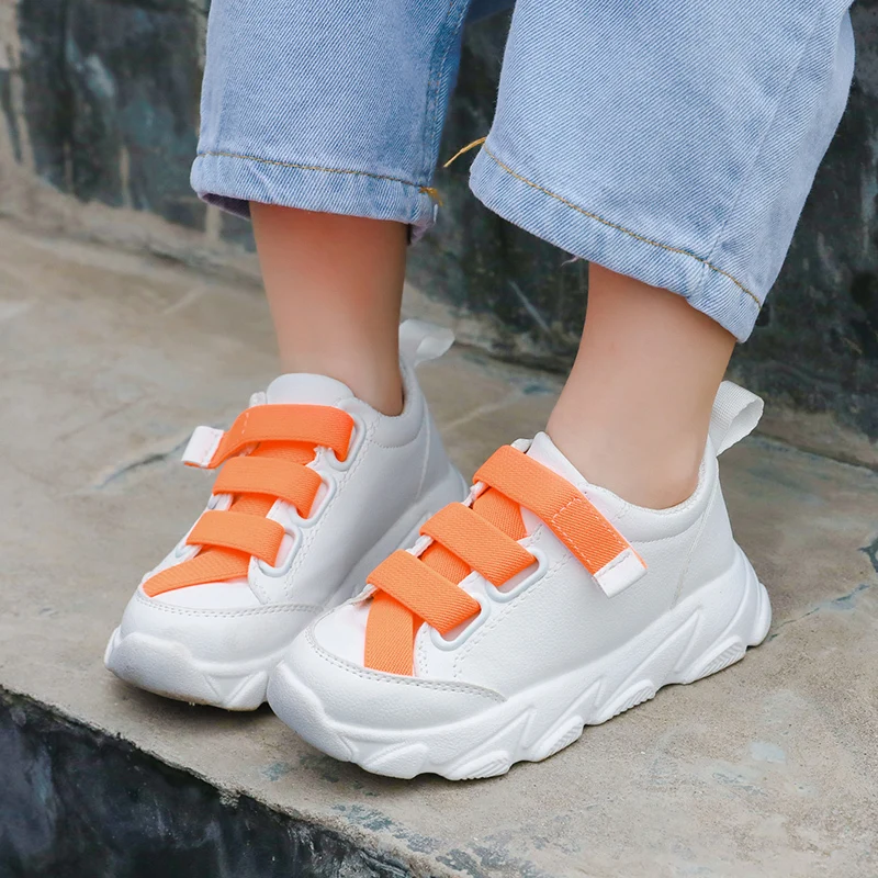 Kids Shoes 2019 Fashion Autumn Girls Sneakers Children Boys Litter Solid White Hook&ampLoop Pu Casual Sport Shoe | Детская одежда и