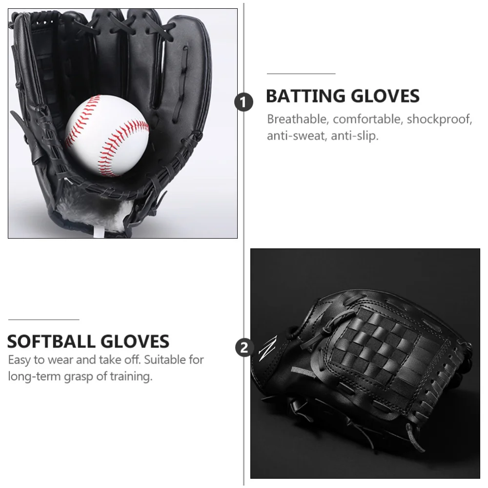 

1pc Baseball Glove PU Thickened Glove Pitcher Training Glove Baseball for Kid