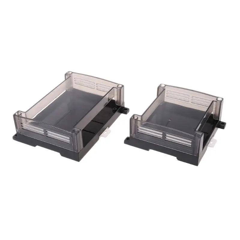 

Transparent Plastic PLC Industrial Control Box Panel PLC Enclousure Case din rail mounging project electronic DIY PCB shell