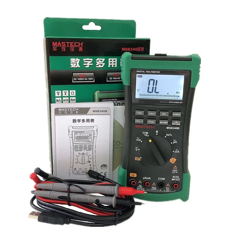 MASTECH MS8340B Цифровой мультиметр 22000 отсчетов Автоматический диапазон True RMS DMM Емкость Частота тест USB интерфейс метр тесты ers