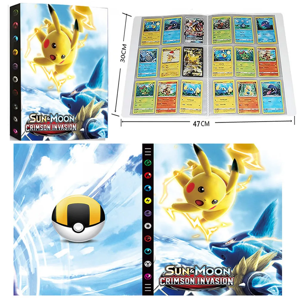 &Aacute;lbum de cartas de Pok&eacute;mon 432, carpeta de bolsillo de 9 tarjetas de dibujos animados, Pikachu, juego de mesa, mapa, Colecci&oacute;n, juguete para regalo-1
