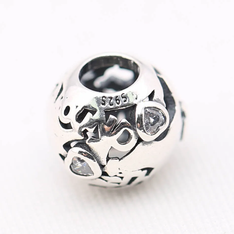 Аутентичные S925 сделай сам ювелирное изделие в мире сердечка fit Pandora браслет для