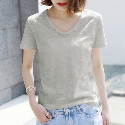 

T Shirt Women Clothes 2020 Fashion Tee Top Fashion Cotton Ladies Tee Shirt Lvory