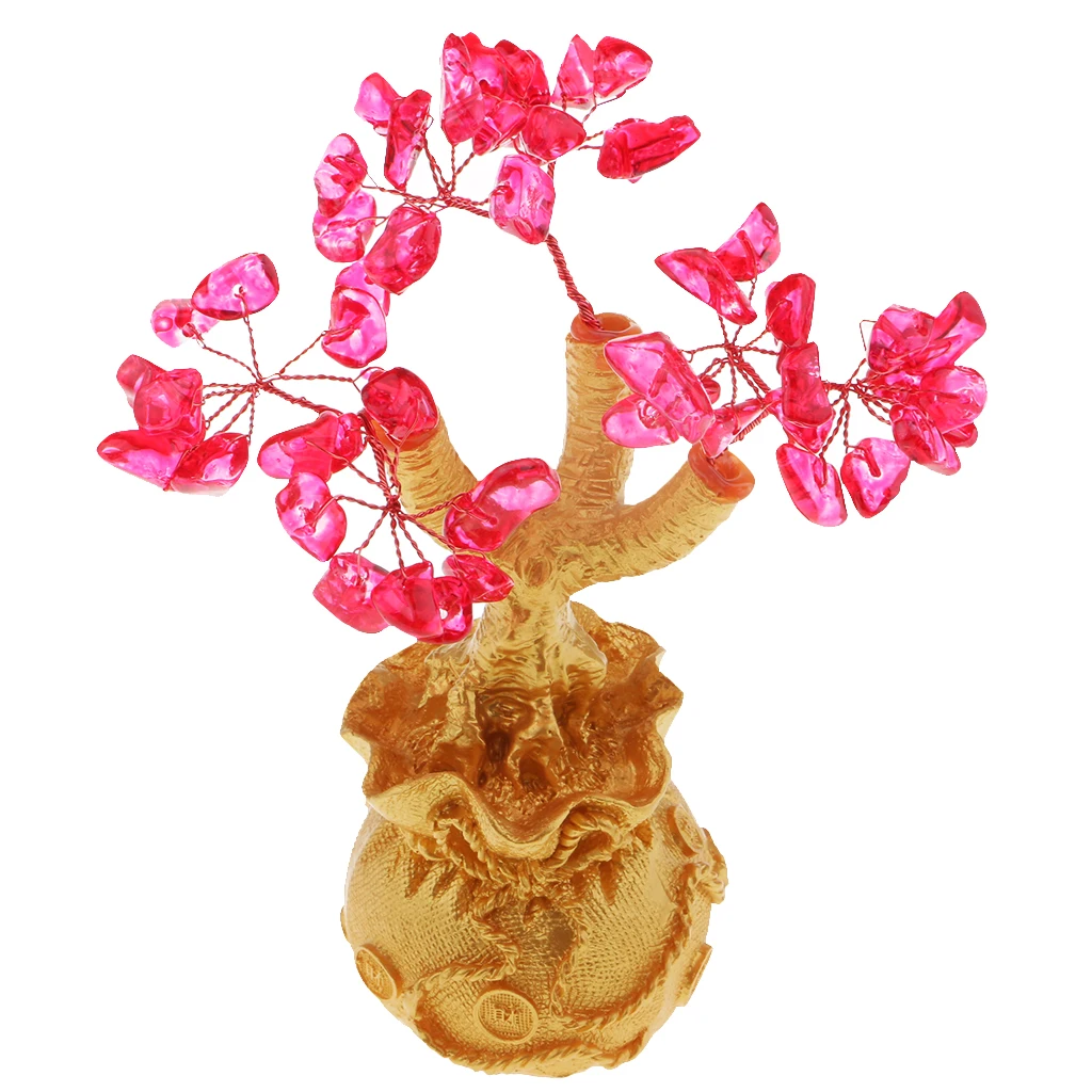 Feng Shui Кристальные драгоценные камни Fortune дерево денежное богатство