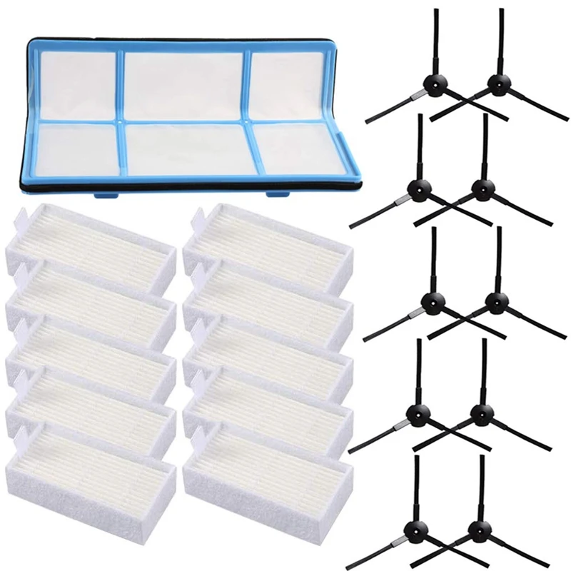 

21 Pcs Replacement Vacuum Filter Side Brush Kit for Robotic Vacuum ILIFE V3 V5 ILIFE Robot Vacuum Accessories Parts