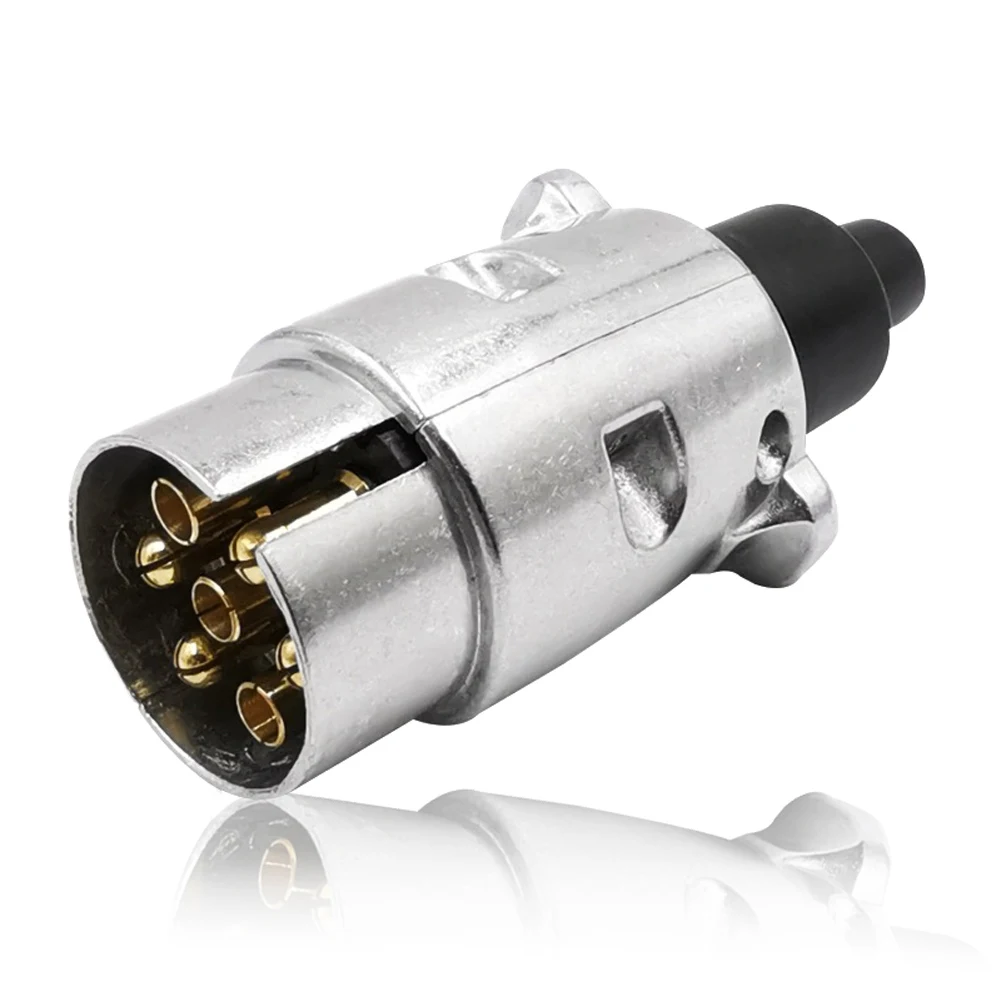 

Connector European Standard 7 Pin 12V Trailer Socket Accessories Durable Protector Automobile Car Towbar Towing Aluminum Alloy
