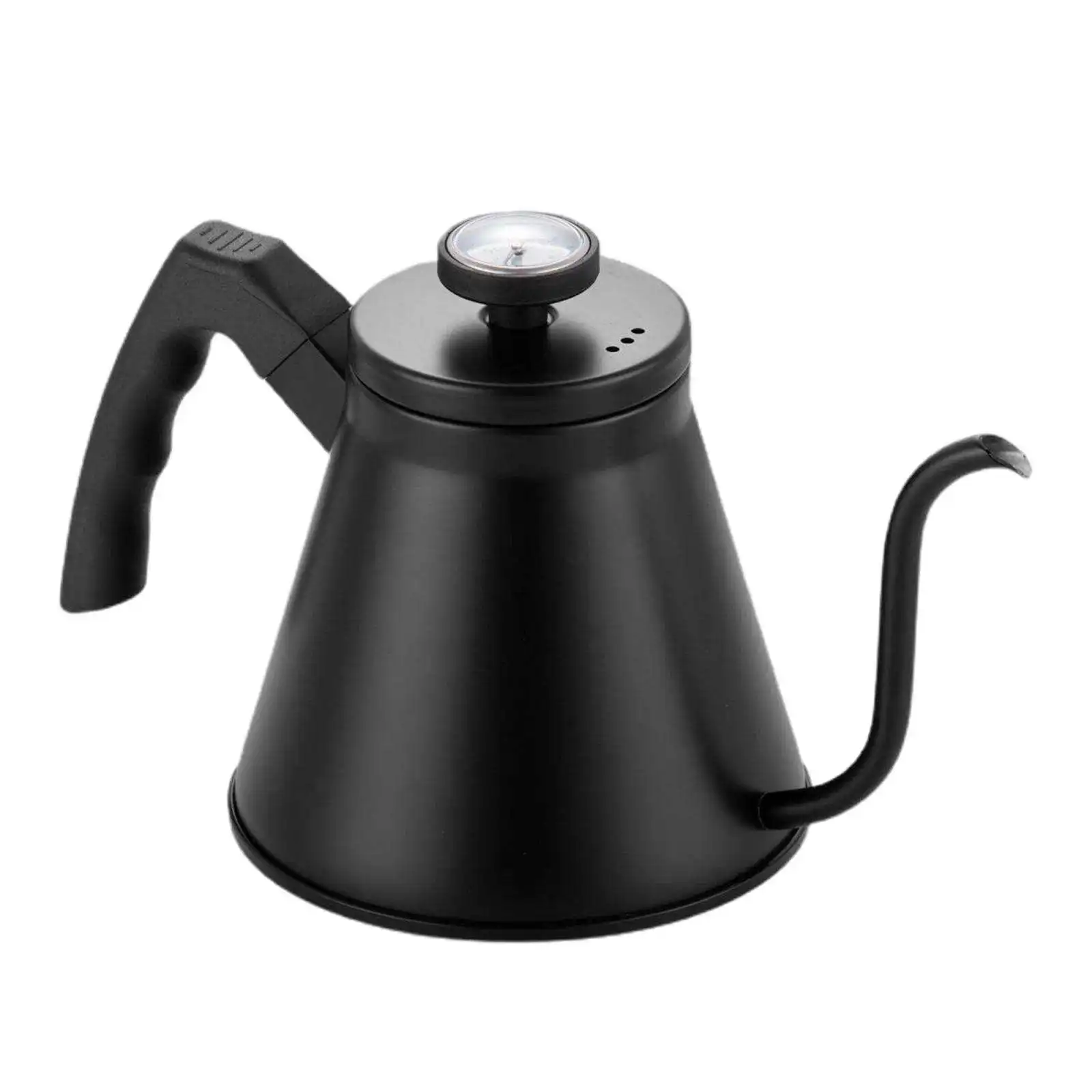 

Gooseneck Stovetop Kettle with Thermometer, Pour Over, Triple Layered Base, Black, 1.2L
