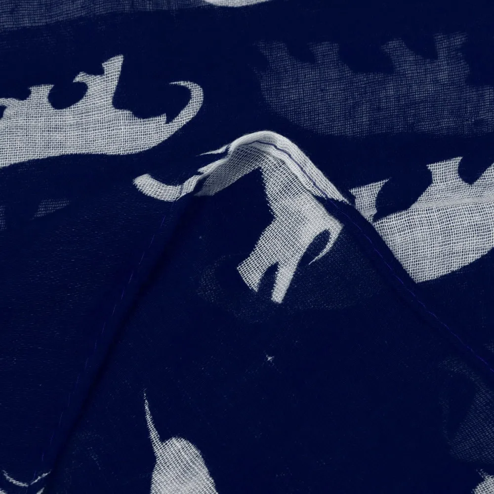 Thin Shawls Floral Print Scarf For Ladies Satin Scarf Lady Womens Long Cute Elephant Print Scarf Wraps Shawl Soft Scarves