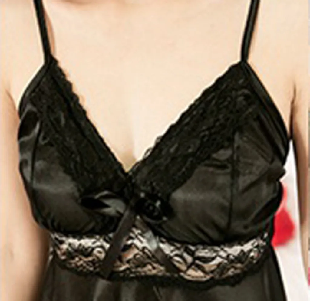 Для женщин сексуальное ночное белье с бантом Кружевная одежда для сна женское