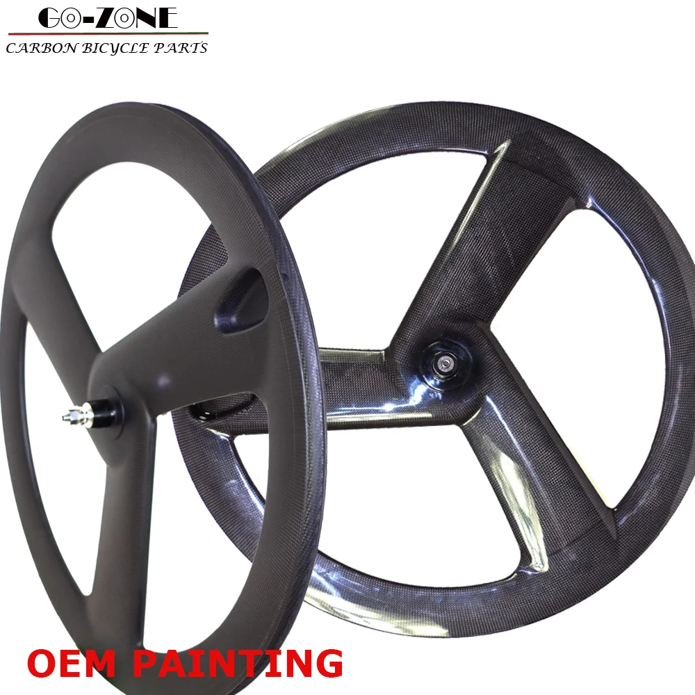 Трехспицевое карбоновое дорожное колесо 700c цилиндрическое 3-спицевое