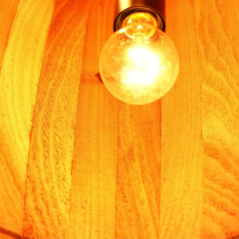 

American Vintage Nature Hanging Lights E27 Wood Wine Barrel Pendant Lamp for Loft Dining Room Living Room Restaurant Cafe Bar
