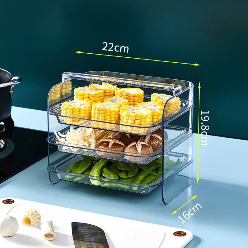 

Kitchen Organizers Hot Pot Plate Serving Tray Creative Dishes Tray Multi-layer Household Kitchen Portable Rectangular Side Dish
