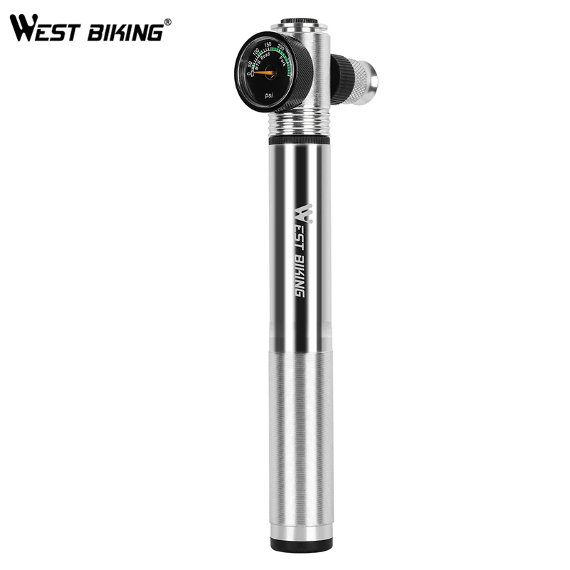 WEST BIKING 300 фунтов/кв. дюйм велосипедный мини насос с манометром Горный Дорожный