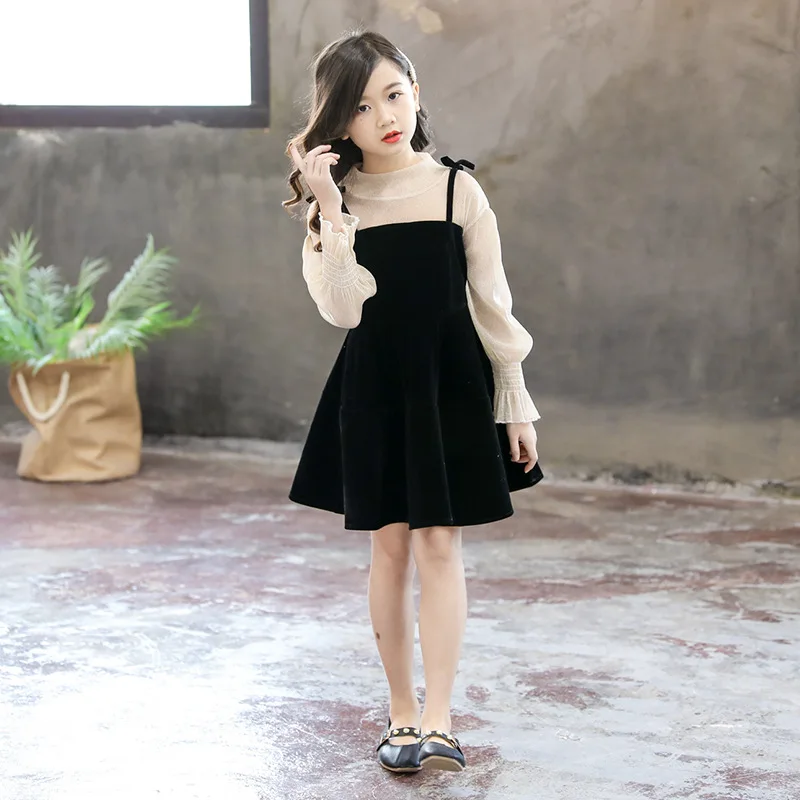 

Girls Spring Autumn Clothes Sets 2020 New Children Girl Long Sleeve Clothing Suit Shirts And Dress 2Pcs Set Teen Kids Outfits