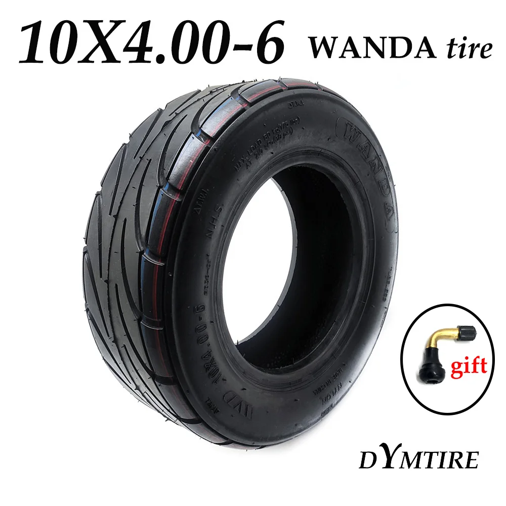 

10X4.00-6 Vacuum Tubeless Tire with Valve for Electric Scooter Widened Wear-resistant Wanda Tyre