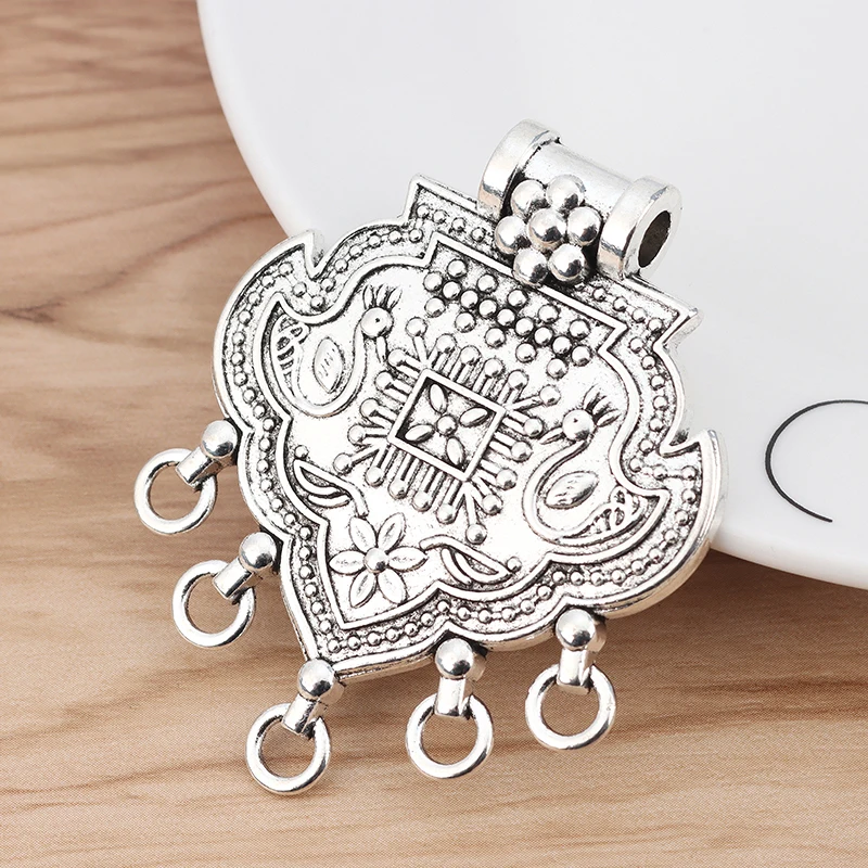 

5pcs Ethnic Tribal Large Boho Style Chandelier Connector Charms Pendants for Necklace Jewellery Making Findings