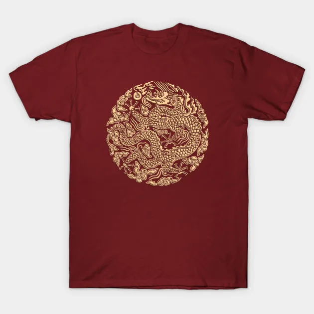 Мужская футболка Gold Dragon Shen длинная женская футболка|Мужские футболки| |