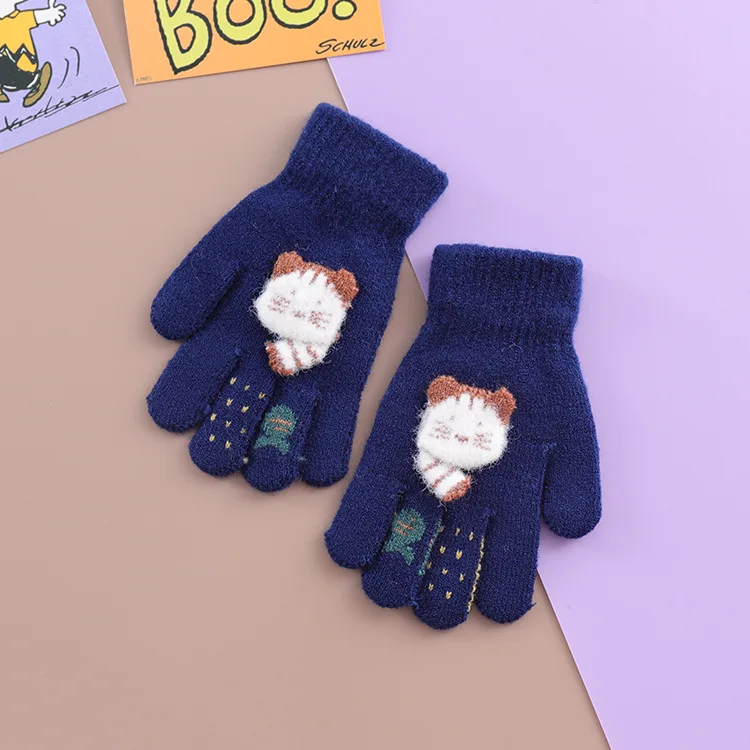 Перчатки вязаные детские осенне-зимние теплые От 2 до 4 лет с пальцами прекрасные