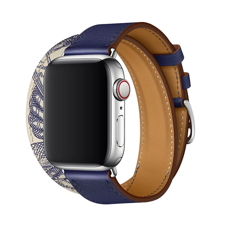 10 Кожаный ремешок для apple watch band 42 мм 38 мм iWatch band 44 мм 40 мм двойной походный браслет ремешок для часов apple watch 4 3 21 аксессуары - Цвет ремешка: 10