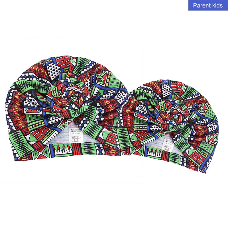 Mommy And Baby Satin Bonnet African Patterns Print Night Sleep Cap Baby Hair Care Women Headwrap Fashion Hair 20Sets Per Color