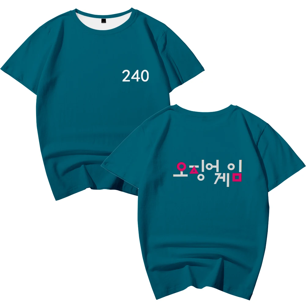

Hot Sale 3D Printed Squid Game T-Shirt Men Women Tops Casual Hip Hop Kids T-shirts Casual Summer Boys Girls Blue Tees