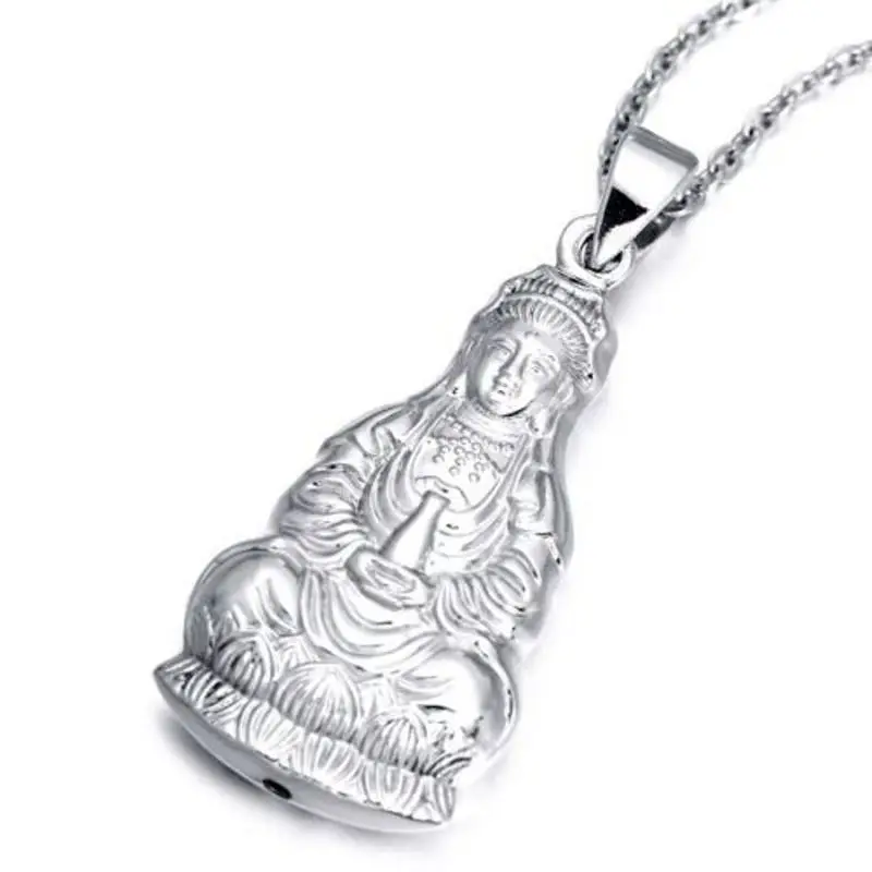 Подвеска Avalokitesvara из настоящей платины 950 блестящая искусственная Платина Kwan yin