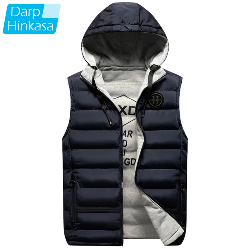 

Warm Vest Jacket Men Thick Hooded Sleeveless Vest 2020 Spring Autumn New Casual Fashion Men Waistcoat Jacket