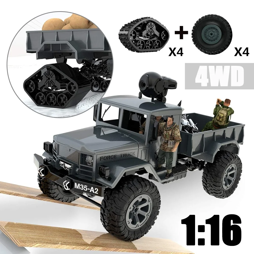 RC Military Truck 480P WIFI FPV Camera 1:16 4WD Remote Control Car Crawler Vehicle Off-Road Boys Toys | Игрушки и хобби