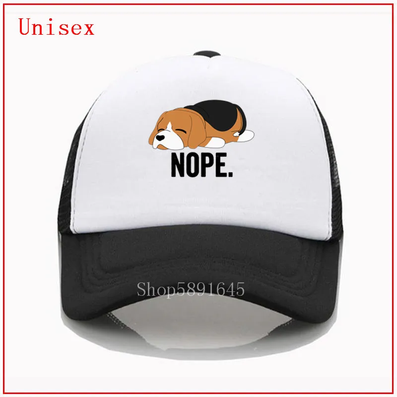 Бейсболка ленивая Beagle nope черная регулируемая шляпа аксессуары для