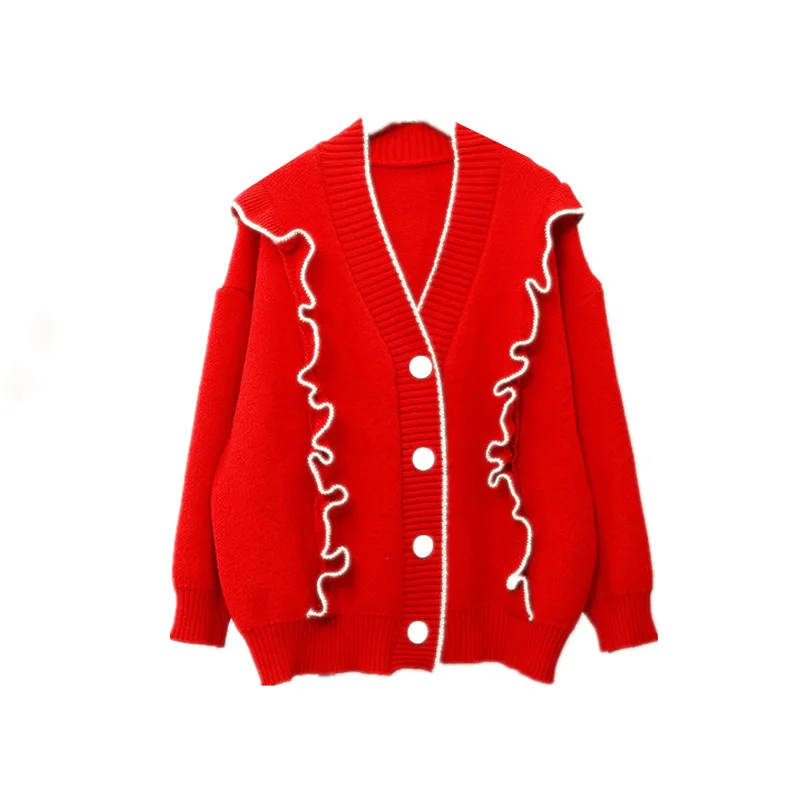 Женский кардиган с длинным рукавом повседневный трикотажный свитер в стиле