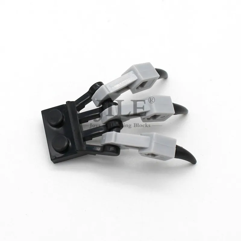black and light gray Moc костный коготь лапа ручной декор DIY Творческий просветить основы строительные блоки Наборы кубиков совместимы со сборками частиц - Цвет: black and light gray