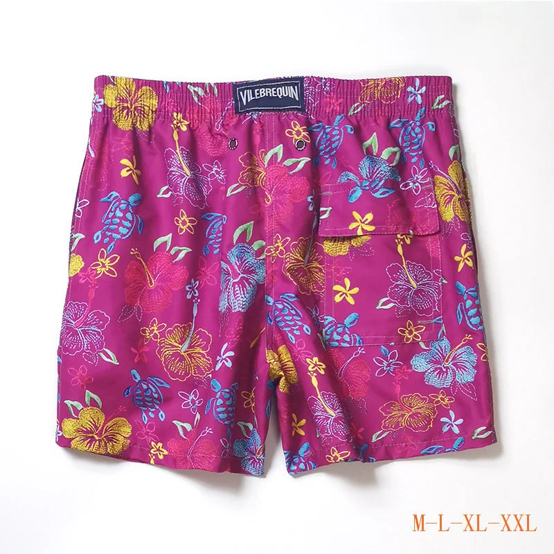 

Summer Beach Shorts Men's Beach Surfing Beach Volleyball Travel Vacation Leisure Quick-Drying Loose Fashion Flower Pants Vilebre