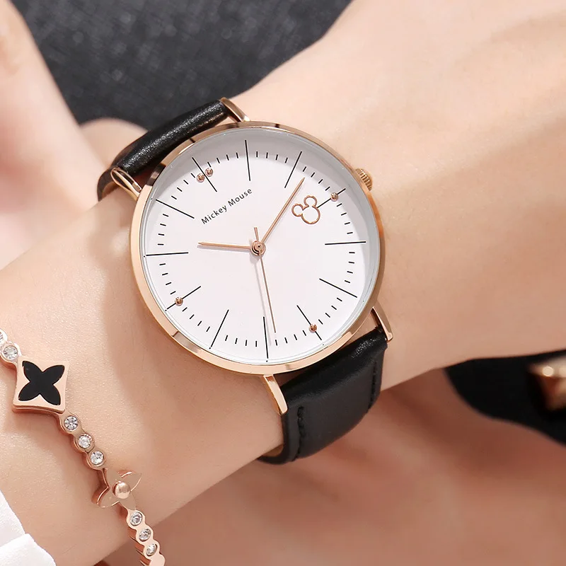 Детские часы Disney женские модные простые наручные для девочек подарок с Микки