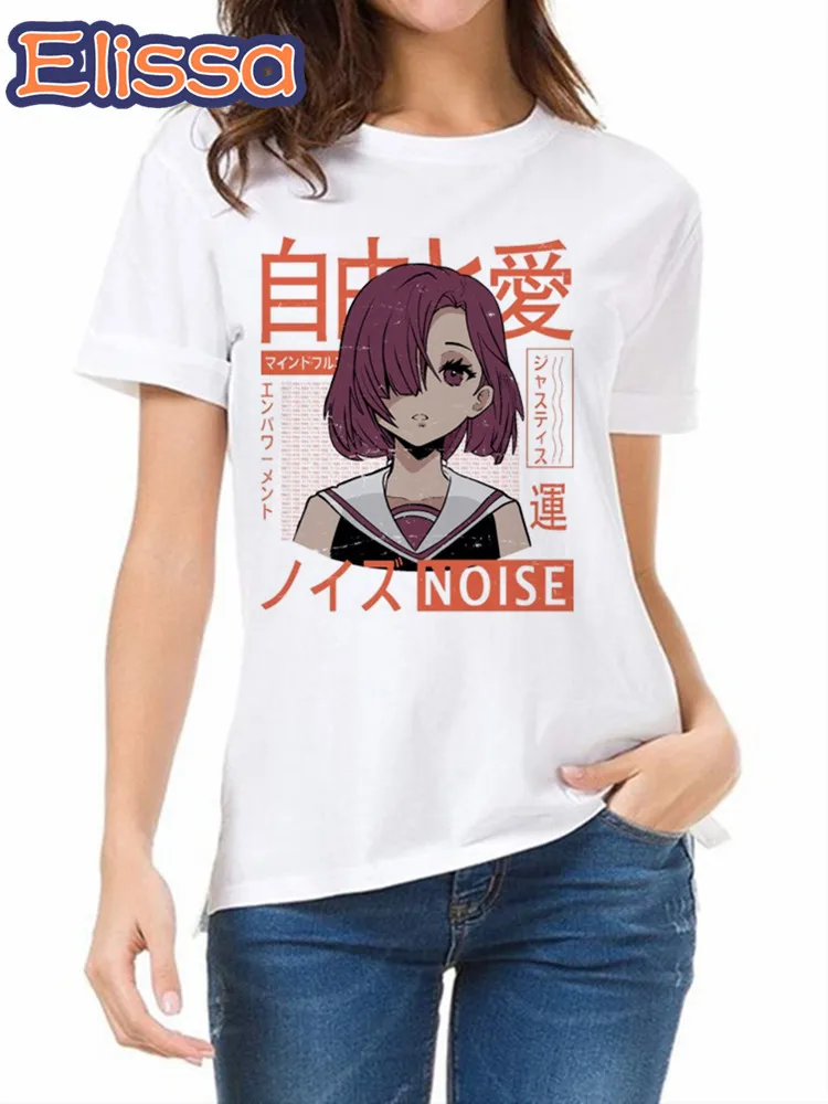 

vaporwave aesthetic anime Print Tshirt Girl Harajuku Casual White Tops Summer Female T-Shirt Anime Short Sleeve,Drop Shipping