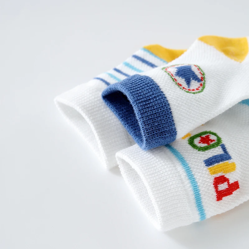 Calcetines de algod&oacute;n para beb&eacute;, medias finas de tubo medio, transpirables, de malla, accesorios de ropa, 5 par/lote-3
