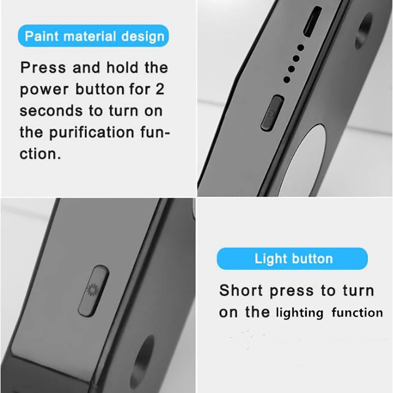 

2Pack Personal Wearable Air Purifier with LED Lights Necklace Mini Portable Air Freshener Ionizer Negative Ion Generator