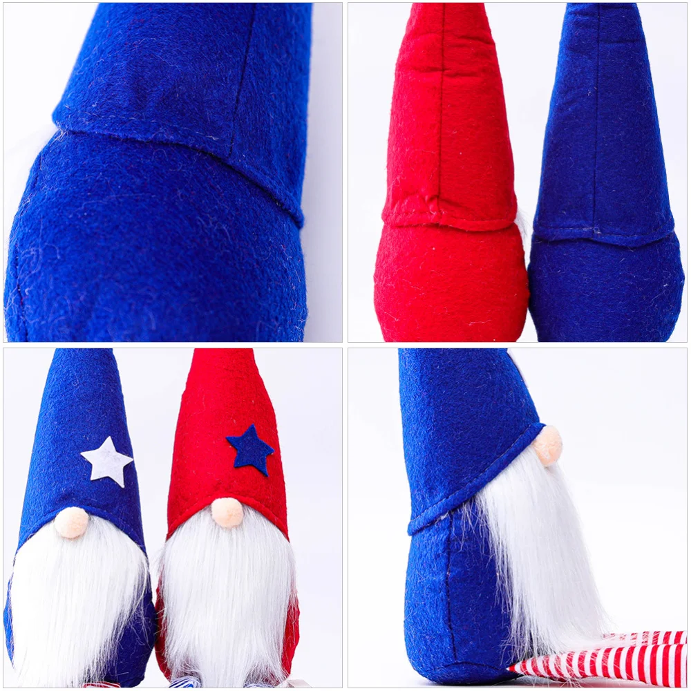 

1Pc Independence Day Faceless Doll Long Legs Desktop Dwarf Doll Desk Adornment