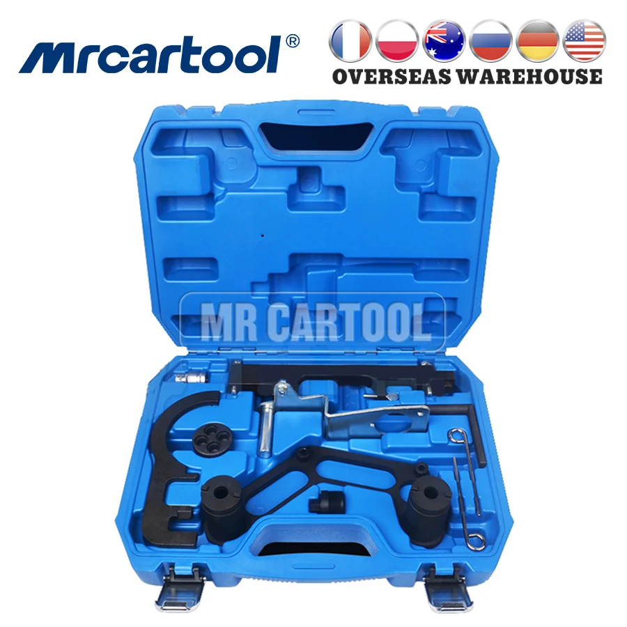 

MR CARTOOL Double Camshaft And Crank Balancer Locking Timing Tool Set For BMW 1-7 Series X1 X3 X5 X6 Diesel Engine N47 N47S N57