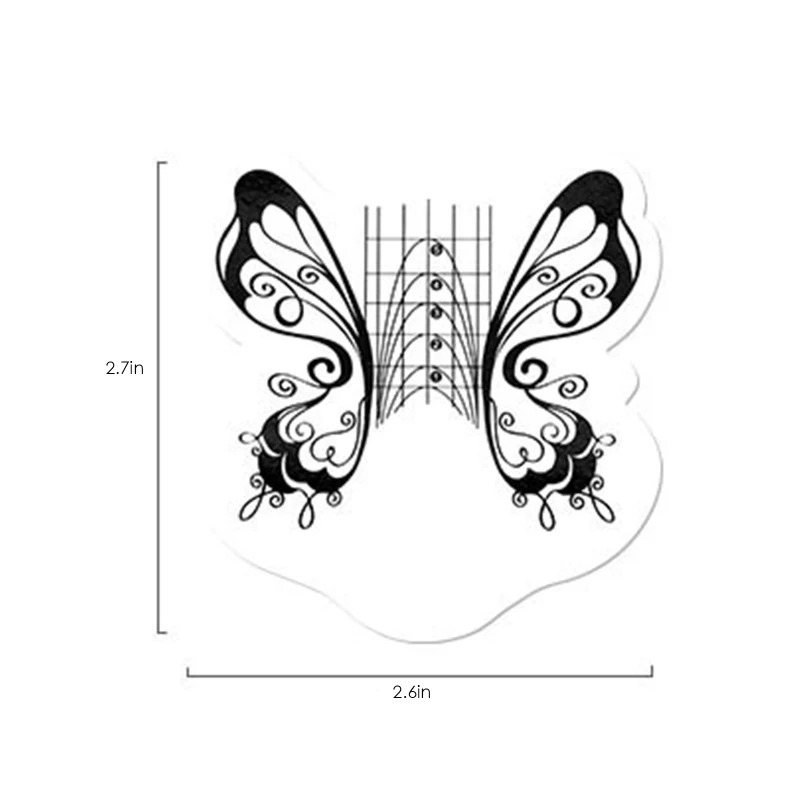 

100Pcs Nail Form Tips For French UV Gel Nail Quick Extension Butterfly Bee Professional Nail Art Design Tools