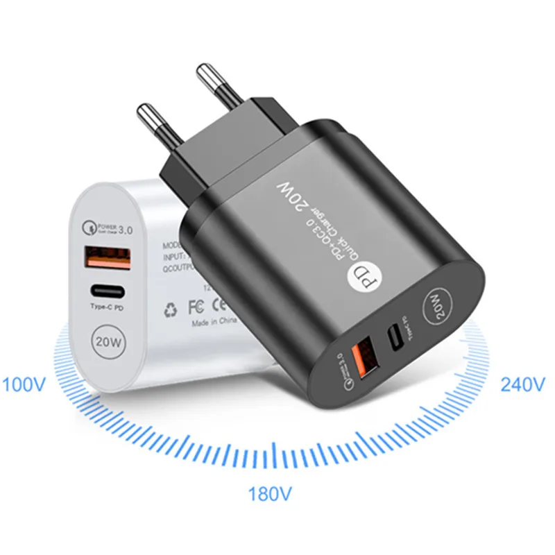 

Универсальное зарядное устройство PD с USB-портом, 10 шт., 20 Вт