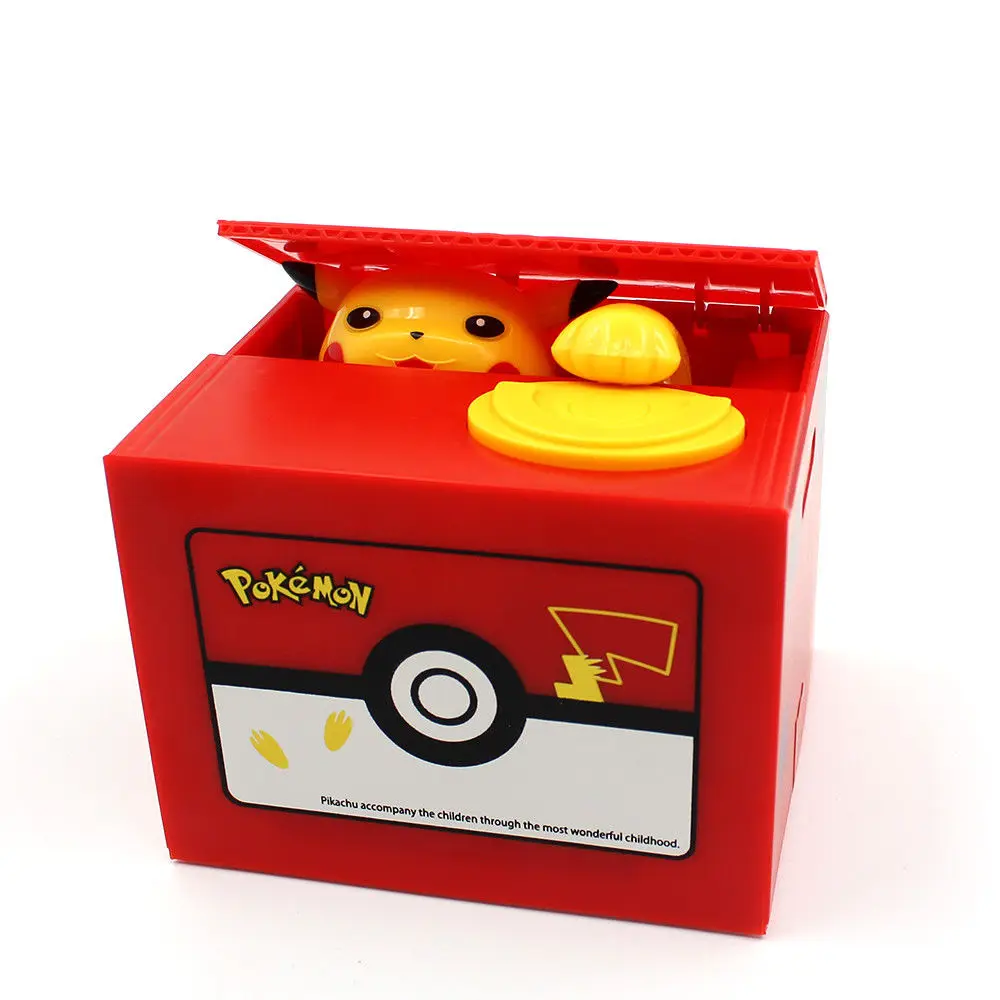 Pikachu Панда Кот вор копилка для денег игрушка копилка подарок Дети копилки автоматический палантин копилка - Цвет: Pikachu